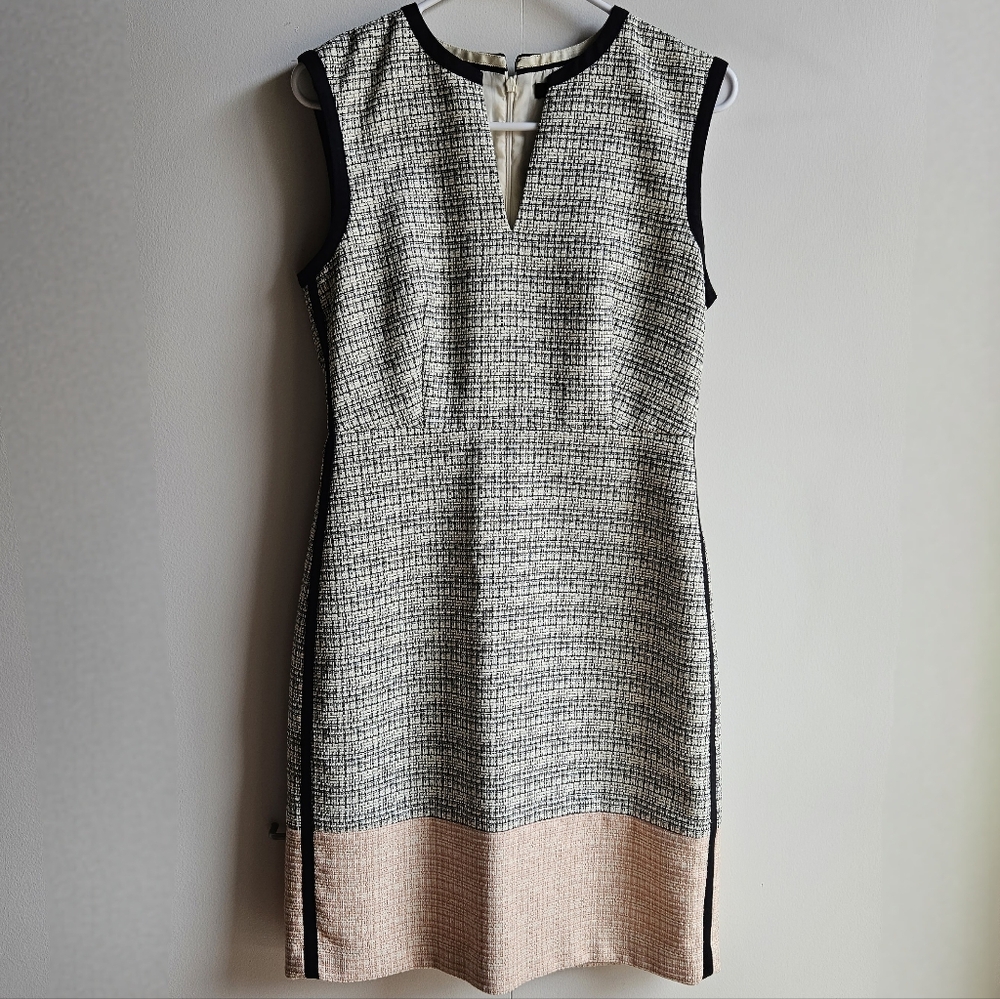 J.Crew Sleeveless Sheath Textured-Tweed Dress in Women's 8